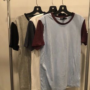Men’s Small: 3 pack color block ringer tees